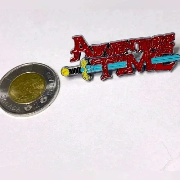 Adventure  Time Logo Pin 🗡️🐕🤍🩵💛 - Picture 2 of 4